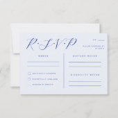 Electric Blue Elegant Minimalistisch Wedding RSVP Einladung (Vorderseite)