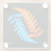 Electric Blue Fiery Orange Japanisch gestrichene F Glasuntersetzer (Rückseite)