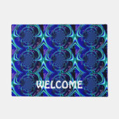 Electric Blue Fraktal Design Fußmatte (Vorderseite)