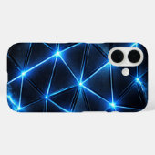 Electric Blue Geometric Energy Grid Phone Case (Rückseite (Horizontal))