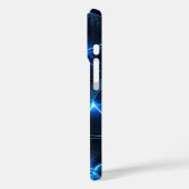 Electric Blue Geometric Energy Grid Phone Case (Rückseite / Links)