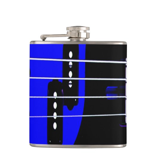 Electric Blue Guitar Music Lover Flachmann (Vorderseite)