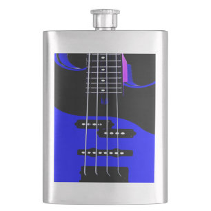 Electric Blue Guitar Music Lover Flachmann