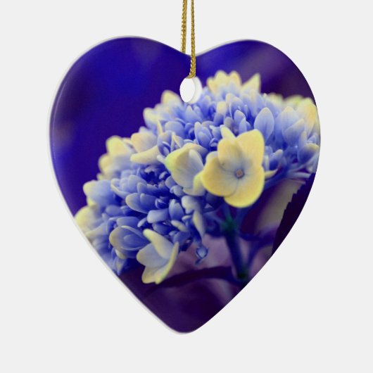 Electric Blue Hydrangea Blume Keramik Ornament (Rechts)