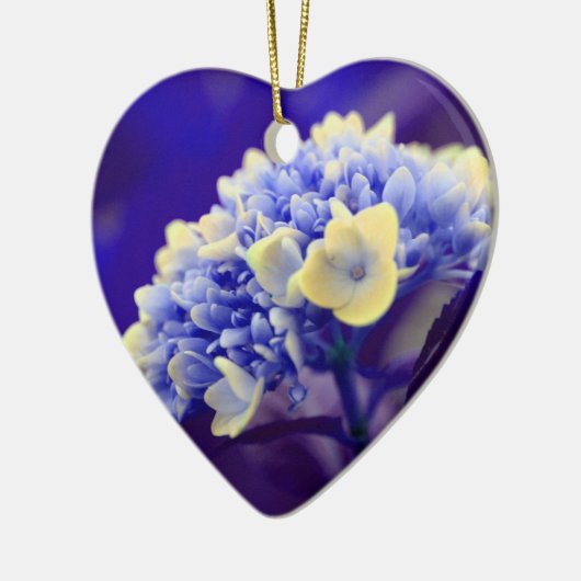 Electric Blue Hydrangea Blume Keramik Ornament (Links)