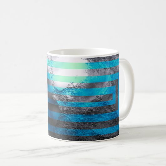 Electric Blue Labyrinth Kaffeetasse (VorderseiteRechts)