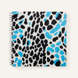 Electric Blue Leopard Notebook Notizblock