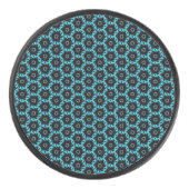Electric Blue Mandala Eishockey Puck (Vorderseite)
