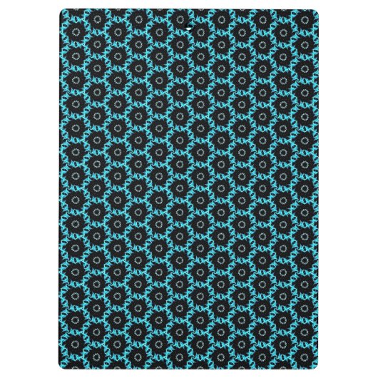 Electric Blue Mandala Klemmbrett (Rückseite)