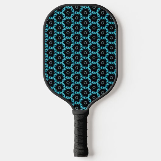 Electric Blue Mandala Pickleball Schläger (Vorderseite)