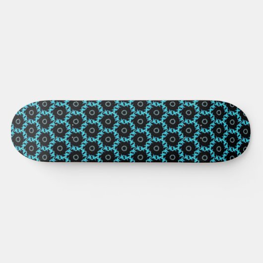 Electric Blue Mandala Skateboard (Horizontal)
