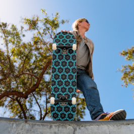 Electric Blue Mandala Skateboard