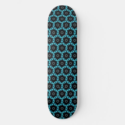Electric Blue Mandala Skateboard (Vorderseite)