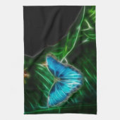 Electric Blue Morpho Butterfly Fraktal Handtuch (Vertikal)