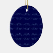 Electric Blue Neural Horizon Abstract Pattern Keramik Ornament (Rechts)