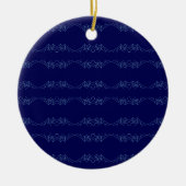 Electric Blue Neural Horizon Abstract Pattern Keramik Ornament (Vorne)