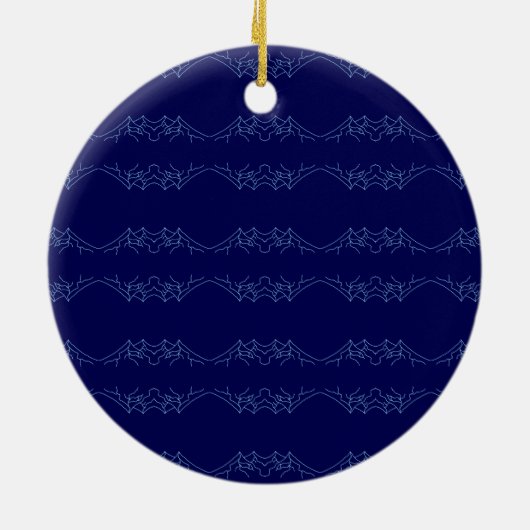 Electric Blue Neural Horizon Abstract Pattern Keramik Ornament (Hinten)