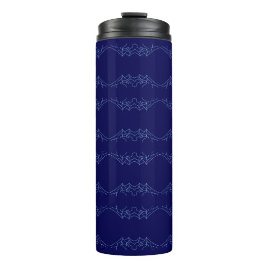 Electric Blue Neural Horizon Abstract Pattern Thermosbecher (Vorderseite)
