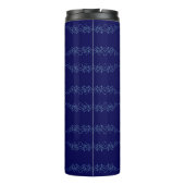Electric Blue Neural Horizon Abstract Pattern Thermosbecher (Rückseite)