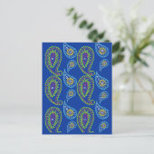 Electric Blue Paisley POSTCARDS für Wähler Postkarte (Stehend Vorderseite)