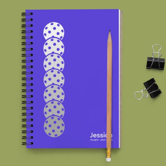 Electric Blue Pickleball Gradient Personal Notizblock