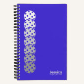 Electric Blue Pickleball Gradient Personal Notizblock (Vorderseite)