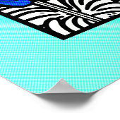 Electric Blue Pop Art Tulips Poster (Ecke)