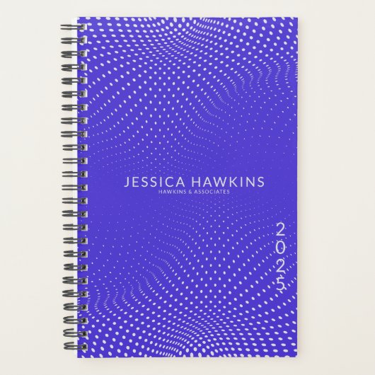 Electric Blue Pop Dots Year Planer (Vorderseite)