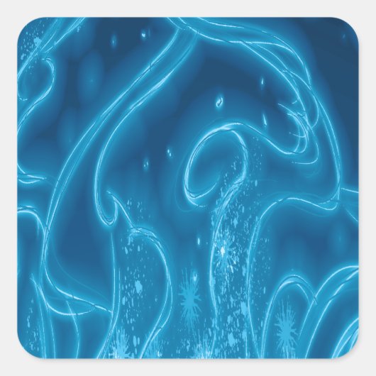 Electric Blue Quadratischer Aufkleber (Vorderseite)