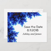 Electric Blue Save the Date Ankündigungspostkarte (Vorne/Hinten)