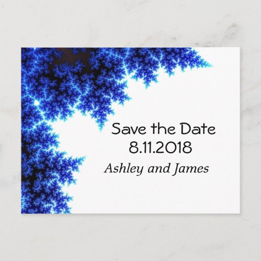 Electric Blue Save the Date Ankündigungspostkarte (Vorderseite)