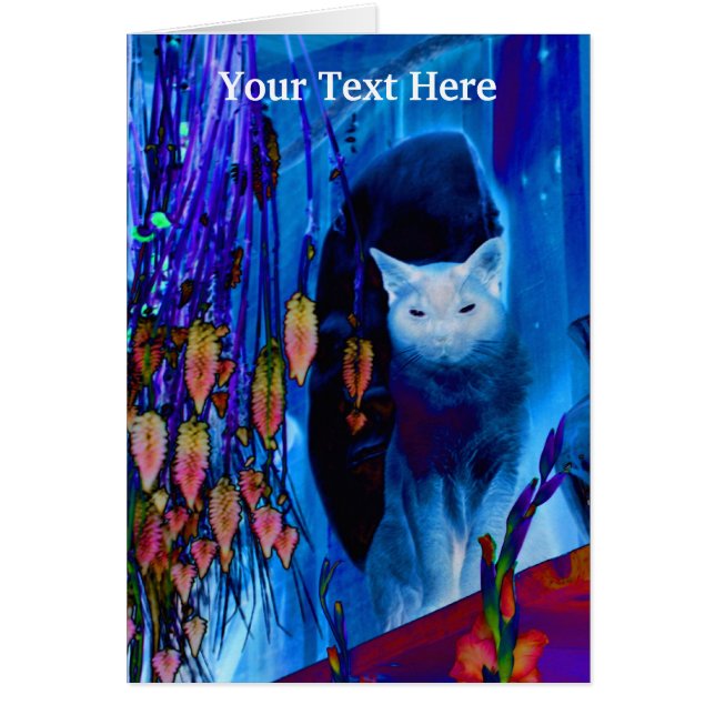 Electric Blue Siamese Cat Animal Art Card (Vorne)