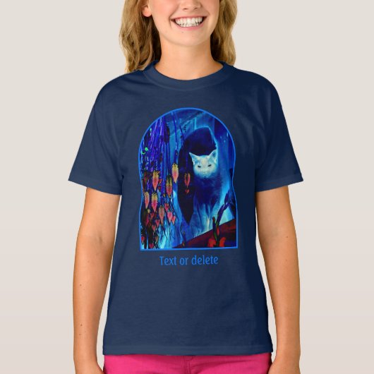 Electric Blue Siamese Cat Animal Art Personalized T-Shirt (Vorderseite)