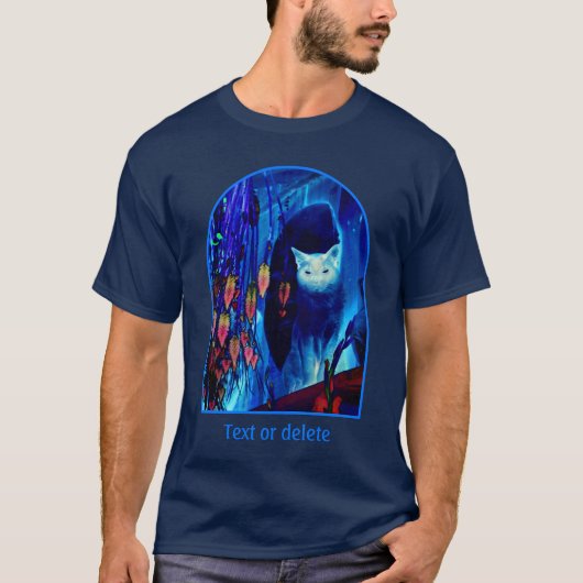 Electric Blue Siamese Cat Animal Art Personalized T-Shirt (Vorderseite)