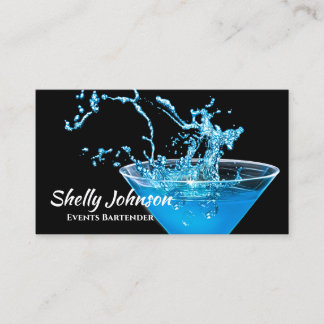 Electric Blue Splash Barkeeper and Events Caterer Visitenkarte