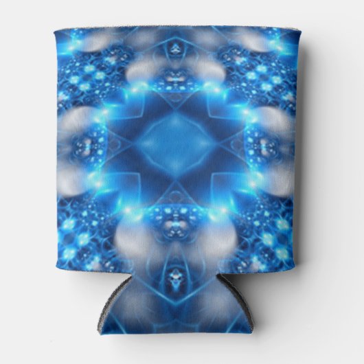 Electric Blue Stars Kaleidoscope Mandala Dosenkühler (Vorderseite)