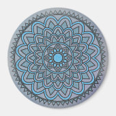 Electric Blue Sun Mandala Magnet (Vorne)