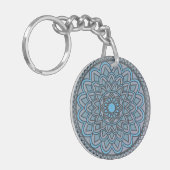 Electric Blue Sun Mandala Schlüsselanhänger (Vorderseite links)