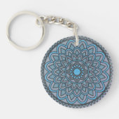 Electric Blue Sun Mandala Schlüsselanhänger (Vorderseite)