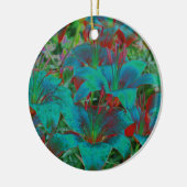 Electric Blue Taglilie Blume Ornament (Links)