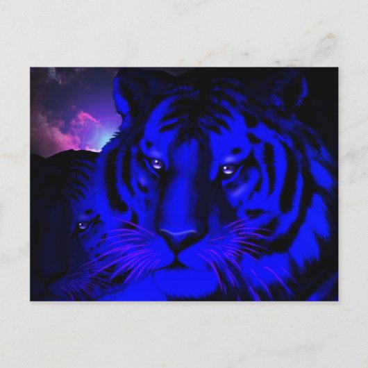 Electric Blue Tiger Postkarte (Vorderseite)