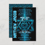 Electric Blue und Bar Mitzvah Einladung<br><div class="desc">Eine lustige elektrische blaue Bar Mitzvah Einladungskarte.</div>