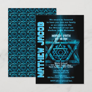 Electric Blue und Bar Mitzvah Einladung
