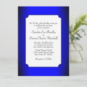 Electric Blue Wedding Einladung (Stehend Vorderseite)