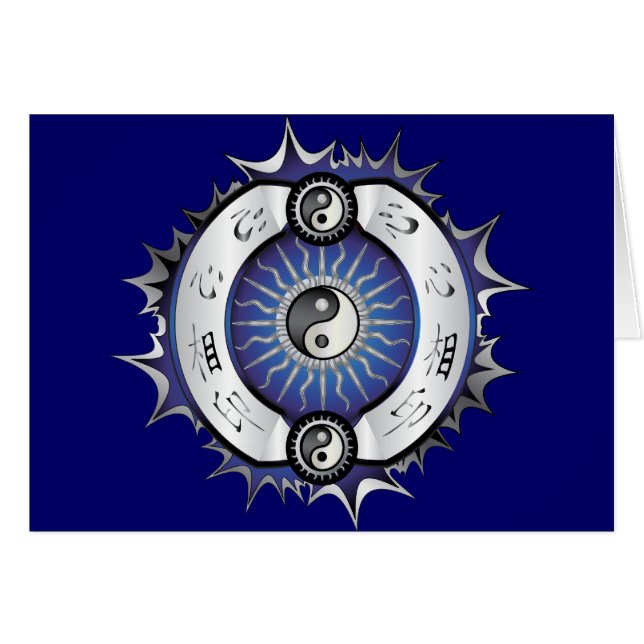 Electric Blue Yin Yang (Vorderseite (Horizontal))
