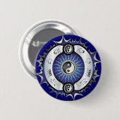 Electric Blue Yin Yang Button (Vorne & Hinten)
