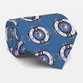 Electric Blue Yin Yang Krawatte (Gerollt)