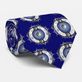 Electric Blue Yin Yang Krawatte (Gerollt)