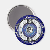 Electric Blue Yin Yang Magnet (Vorderseite/Rückseite)