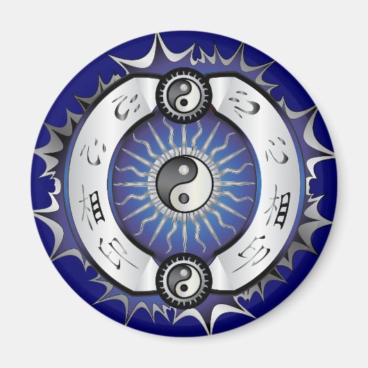 Electric Blue Yin Yang Magnet (Vorne)